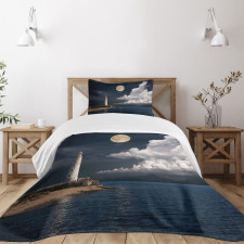 Old Lighthouse by Sea Bedspread Set