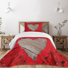 Vibrant Petals Heart Shape Bedspread Set