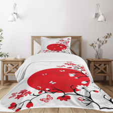 Cherry Sakura Trees Bedspread Set