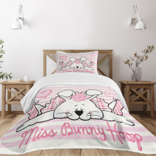Miss Bunny Hoop Love Bedspread Set