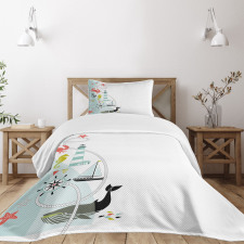 Ornate Border Design Bedspread Set