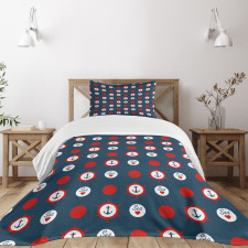 Marine Ship Helm Design Bedspread Set