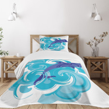 Waves Aqua Life Nature Bedspread Set