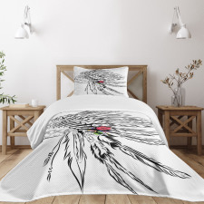 Headdress Sketch Design Bedspread Set