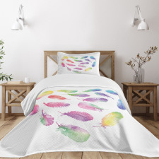 Romantic Plumage Design Bedspread Set