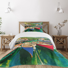 Garda Torbole Town Photo Bedspread Set