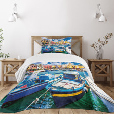 Colorful Procida Island Bedspread Set