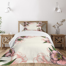 Botanical Spring Flowers Bedspread Set