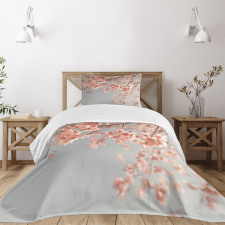 Scenery Sakura Trees Bedspread Set