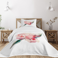 Watercolor Penoies Nature Bedspread Set