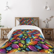 Colorful Flowers Vintage Bedspread Set