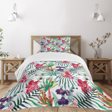Watercolor Art Tropical Bedspread Set
