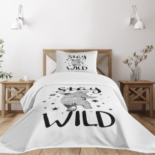 Dancing Bear and Words Bedspread Set