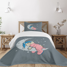 Baby Sleeping on the Moon Bedspread Set