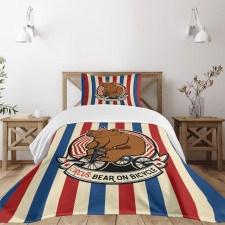 Circus Mascot on Bicycle Bedspread Set