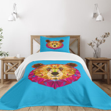 Geometric Head Poly Effect Bedspread Set