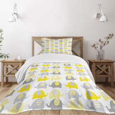 Cartoon Elephants Set Bedspread Set