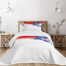 American Flag Colors Bird Bedspread Set