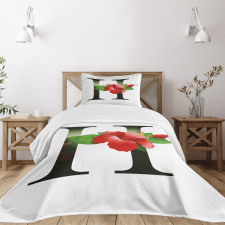 Hibiscus Green Leaves Bedspread Set