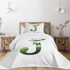 Abstract Jasmine and J Bedspread Set