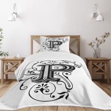 Floral Essence Initial Bedspread Set