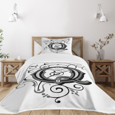 Gothic Q Flowers Art Bedspread Set