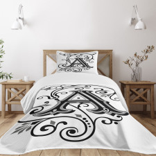 Abstract First Letter Bedspread Set