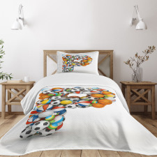 Game Sports Typography Bedspread Set