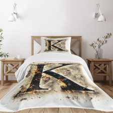 Smoked Letter K ABC Bedspread Set