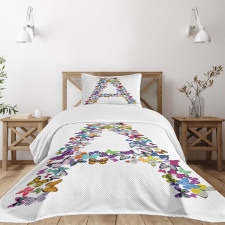 Butterfly Font Style Bedspread Set