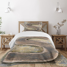 Wooden Block S Font Bedspread Set