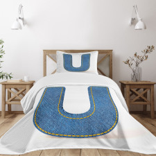 Denim Letter Alphabet Bedspread Set