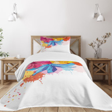 Vibrant Flowers Bloom Bedspread Set