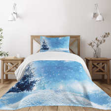 Frozen Pine Snowflakes Bedspread Set