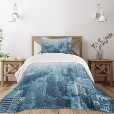 Snow in New York City Bedspread Set