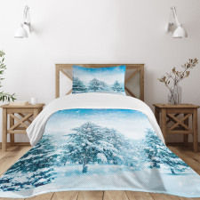 Fir Trees Mountainside Bedspread Set