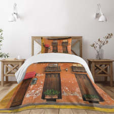 Cartagena Streets Photo Bedspread Set