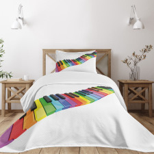 Vibrant Keyboard Arts Bedspread Set
