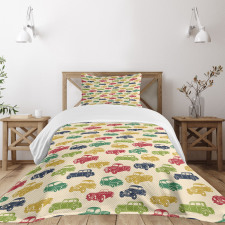 Curved Edged Vehicle Drawn Bedspread Set