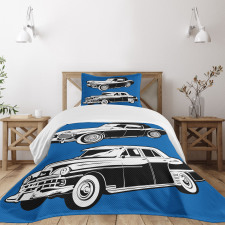 Black and White Vehicle Bedspread Set