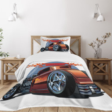 Cartooon Hot Rod Classic Bedspread Set