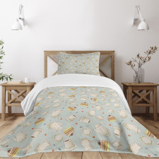 Coffee Cakes Cherries Bedspread Set