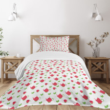 Teapots Polka Dots Bedspread Set