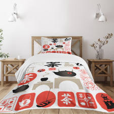 Japanese Tea Culture Bedspread Set