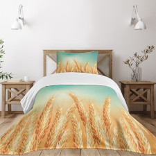 Wheat Field Blue Sky Bedspread Set