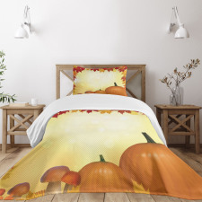 Mushrooms Pumpkins Bedspread Set