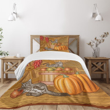 Rustic Barnyard Kitten Bedspread Set