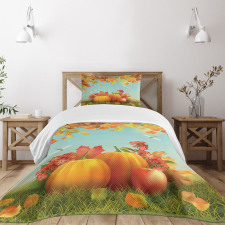 Fall Season Yield Leaf Bedspread Set