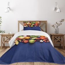 Organic Fresh Fruits Bedspread Set