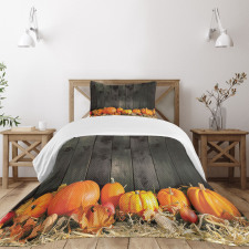 Thanksgiving Pumkins Bedspread Set